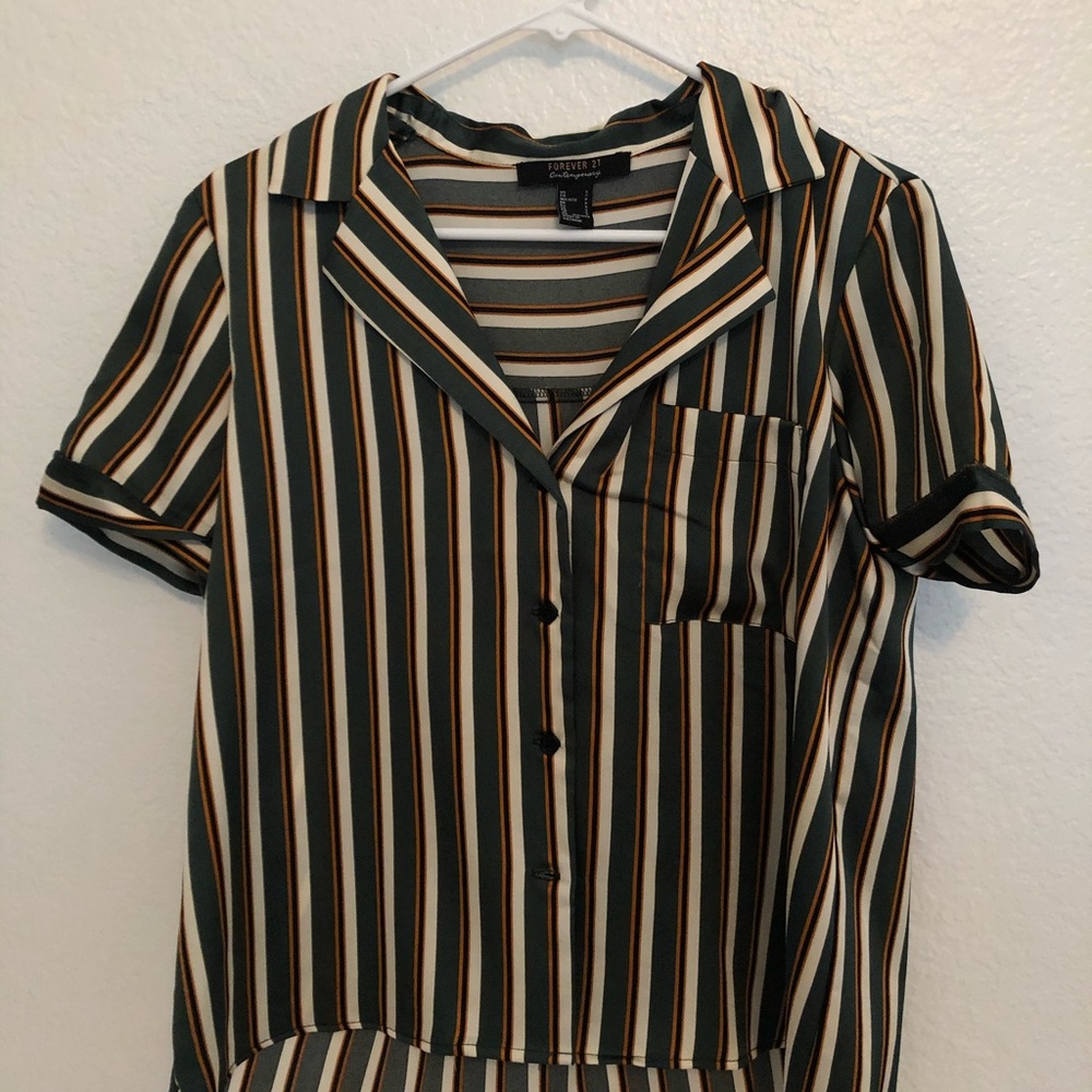 forever 21 vintage green button down